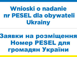 Wnioski o nadanie nr PESEL dla obywateli Ukrainy