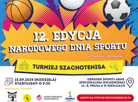 Agencja Rozwoju Miasta Siedlce oraz Klub Szachowy ,,Skoczek’’ Siedlce zapraszają do udziału w Turnieju Szachotenisa