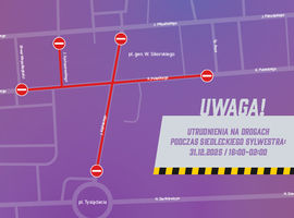 Siedlecki Sylwester - utrudnienia w ruchu