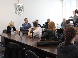 Konferencja prasowa poświęcona strajkowi nauczycieli