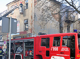 Pożar na rogu Piłsudskiego i Kochanowskiego